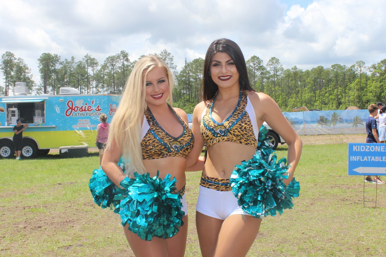 Jacksonville Jaguars cheerleaders attend the Nocatee Farmers Market on May 19 for a special Jaguars rally.